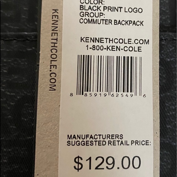 Kenneth Cole Reaction Black Logo Backpack - Picture 5 of 6